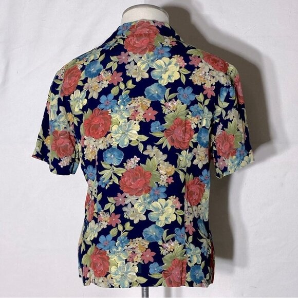 Vintage Braemar Floral Button Up Blouse L - Picture 4 of 11